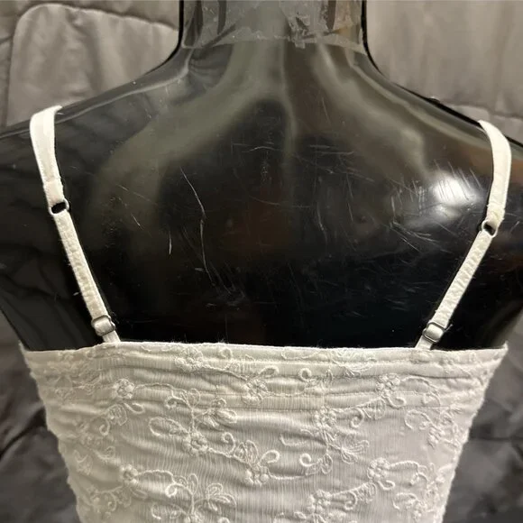 Y2K Hollister Cami Tank Top Size XS Lace Ivory Indie Grunge Layering Button Down - Picture 13 of 16